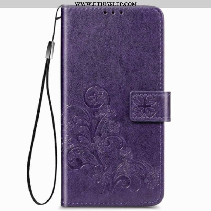 Etui Folio do Oppo A54 5G / A74 5G Czterolistna Koniczyna